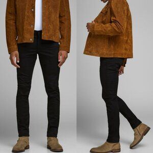 Jack & Jones Stretch Slim Glenn Fit Black Denim Jeans Mens Size 28 x 32 Pant NEW